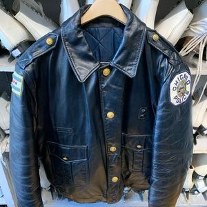 Vintage leather police jacket